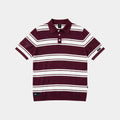 Polera Polo Stripes Botones Regular Burdeo y Crema