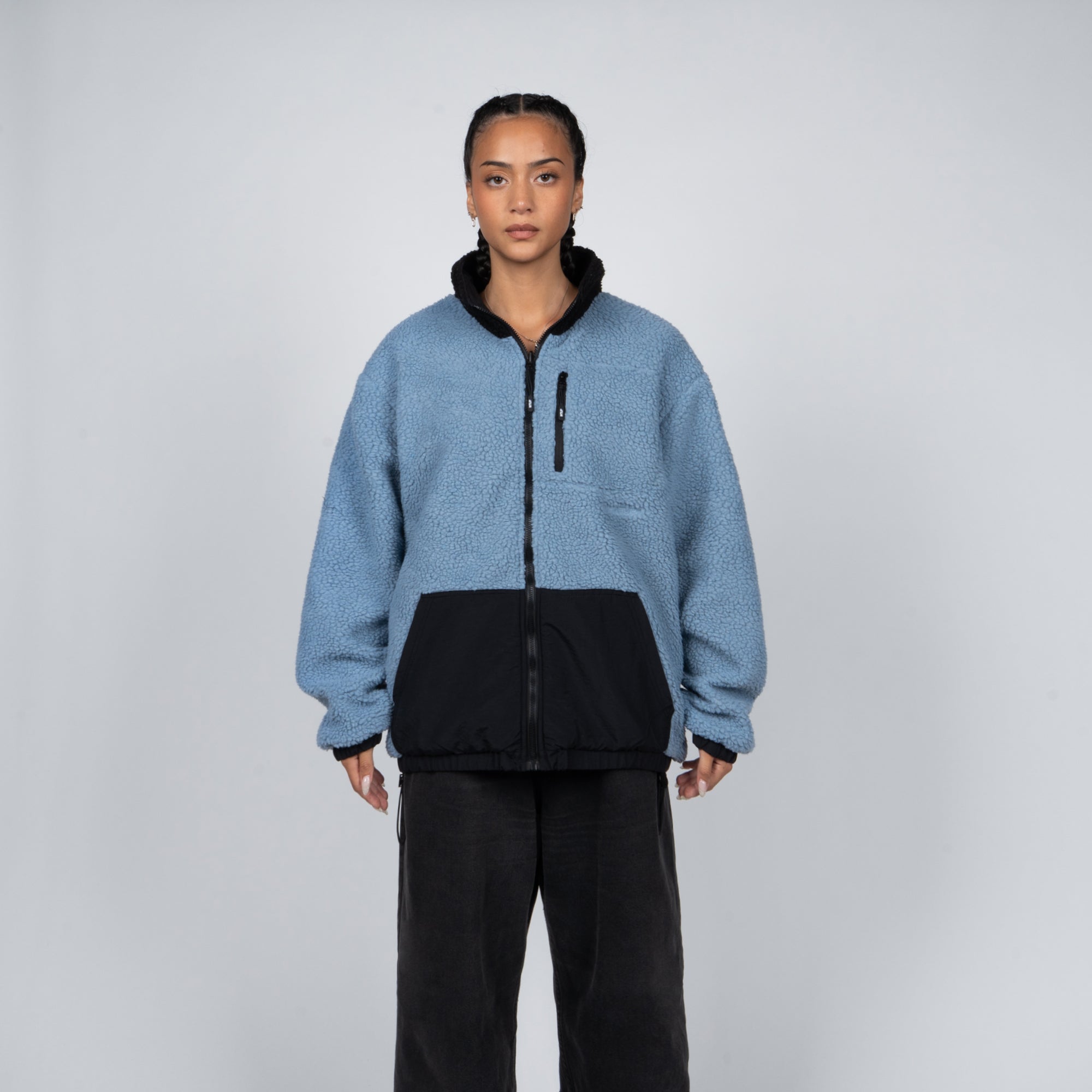 Sherpa Whatup Reversible Full Zipper Black Blue