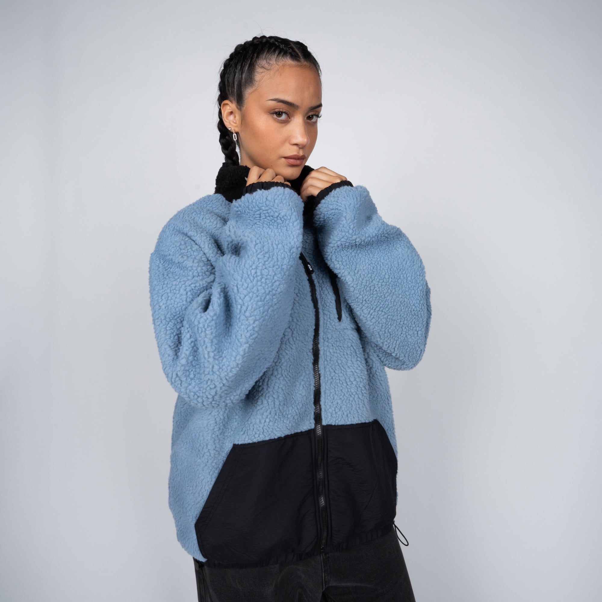Sherpa Whatup Reversible Full Zipper Black Blue