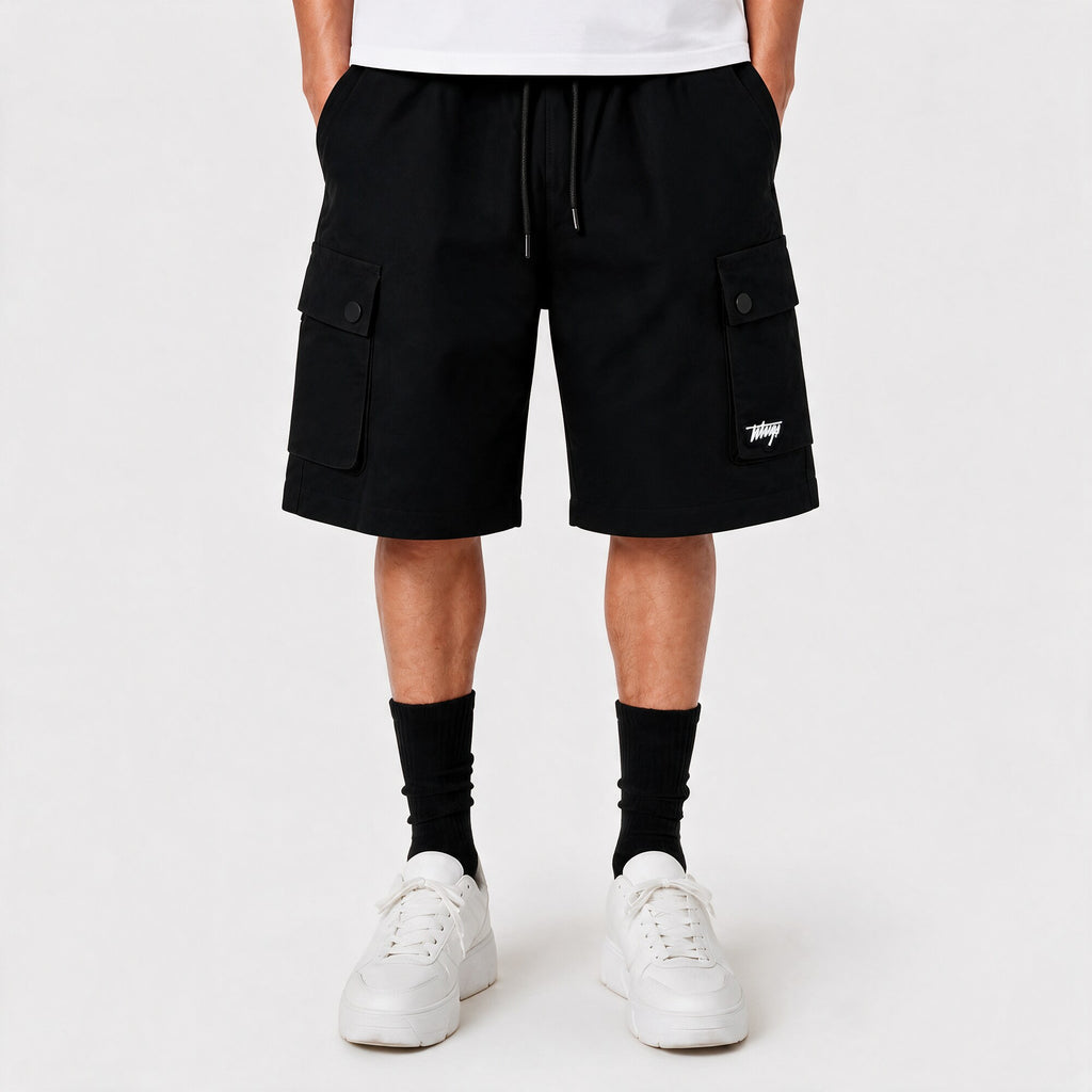 Short Cargo Gabardina Negro