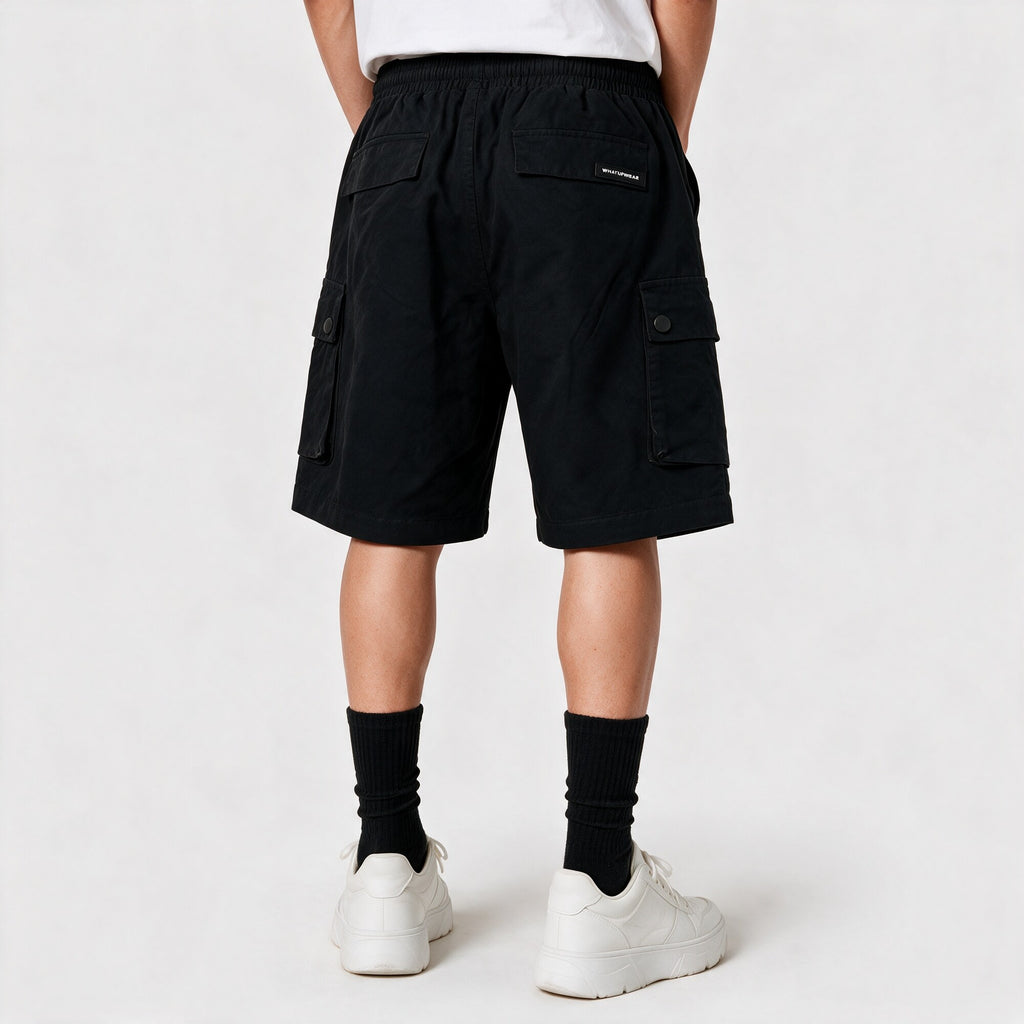 Short Cargo Gabardina Negro