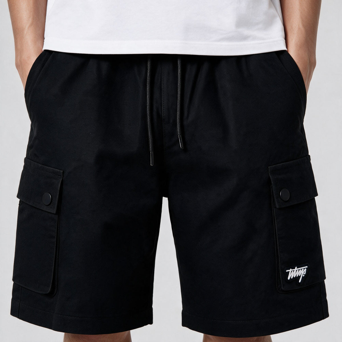 Short Cargo Gabardina Negro