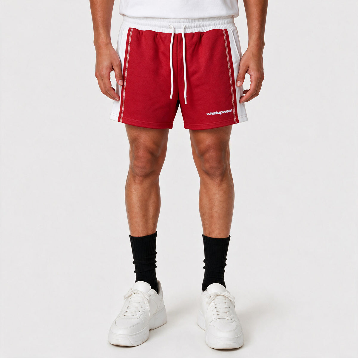 Short Fleece Rojo y Blanco