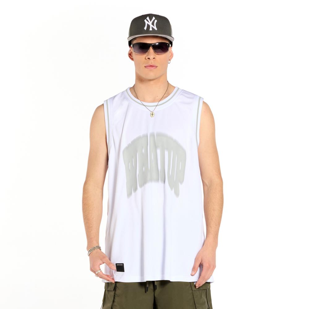 Polera Whatup Hombre Sin Manga Blanco