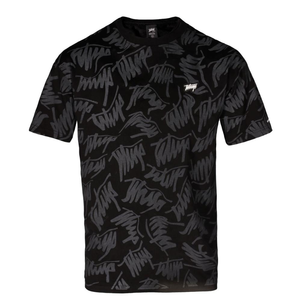 Polera Oversize Rolling Patterns Black