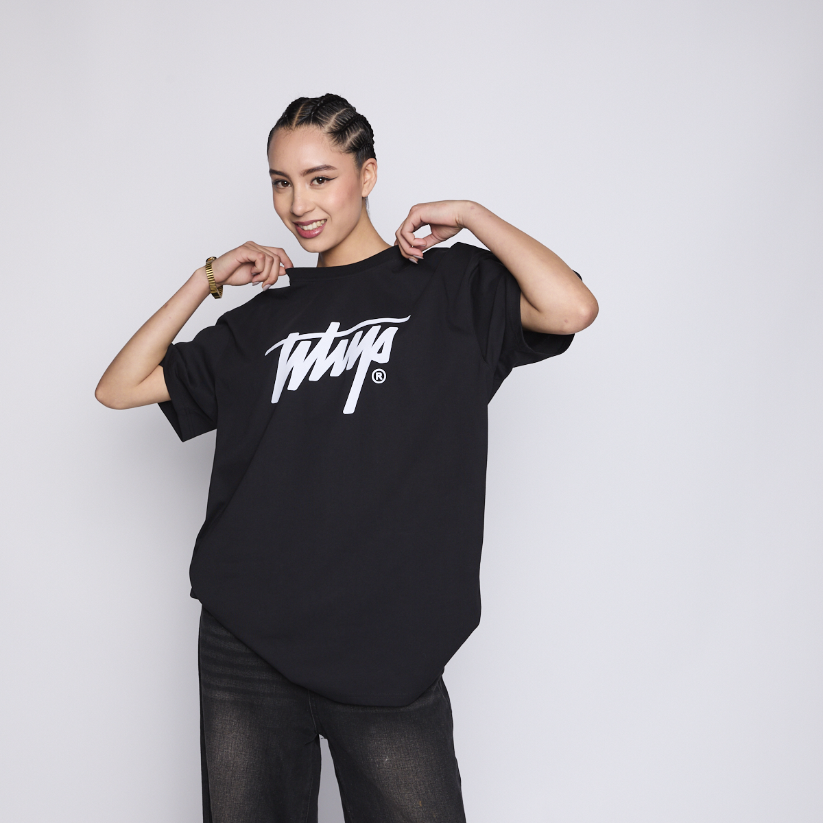 Polera Whatup Icon Logo Black White