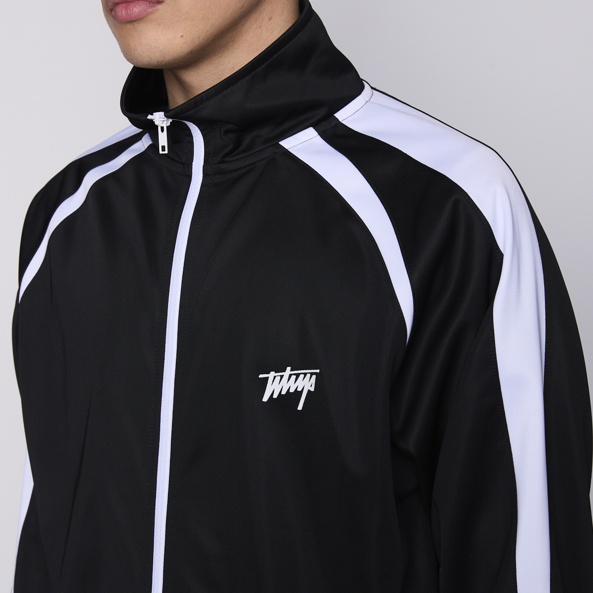 Polerón Whatup Full Zipper Black White
