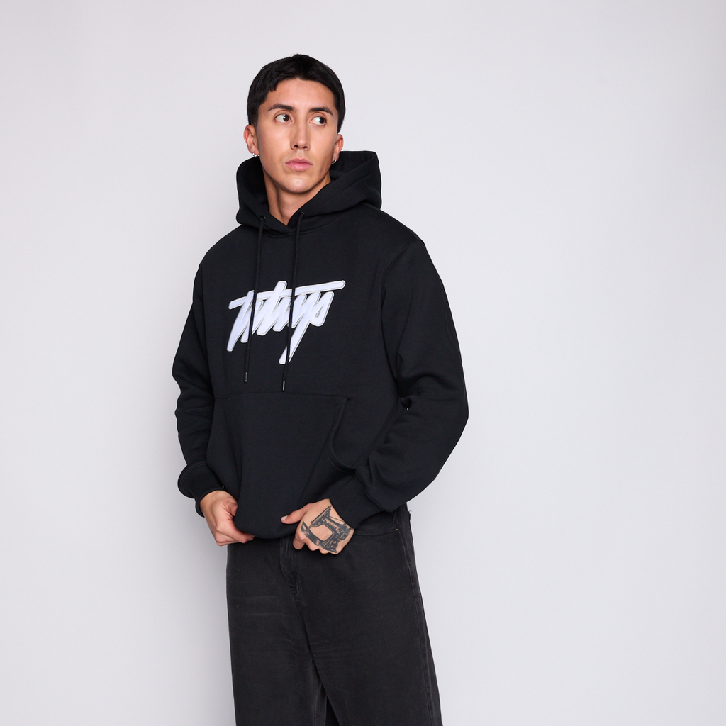 Polerón Whatup Hoodie Black White v26