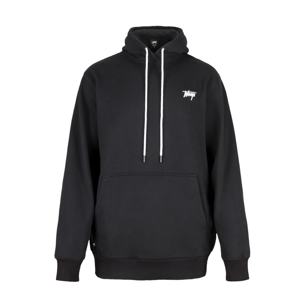 Poleron Hoodie Black Small Logo White