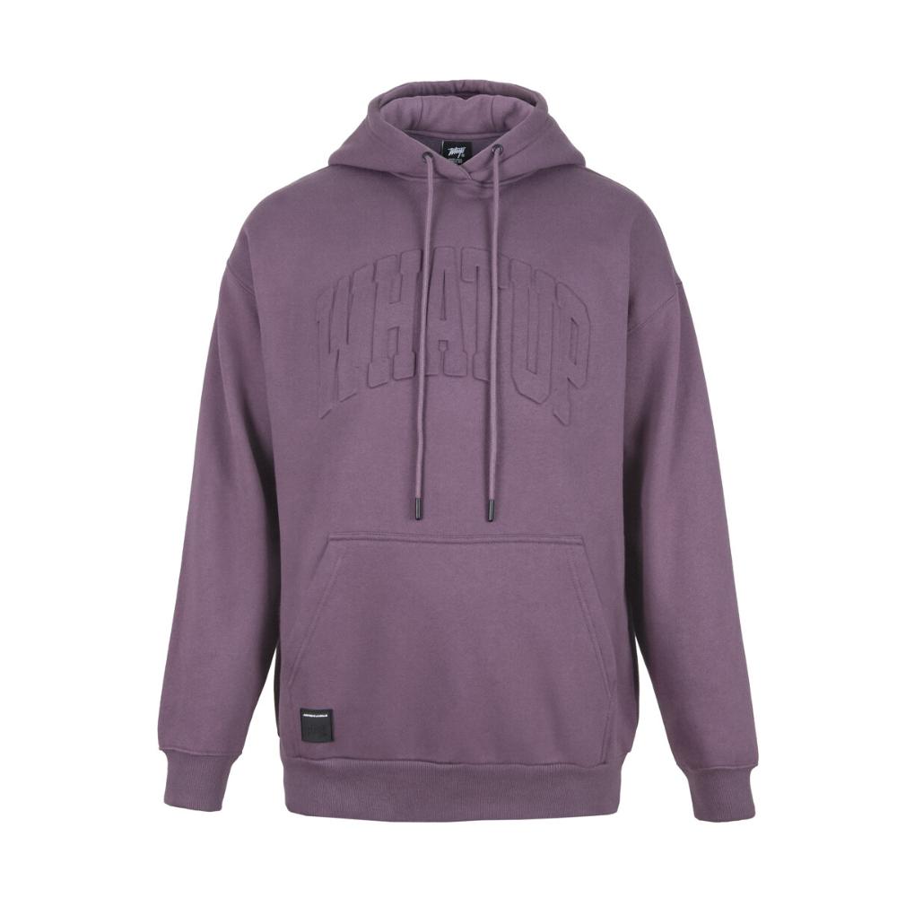 Poleron Hoodie Oversize Logo Embossed Purple