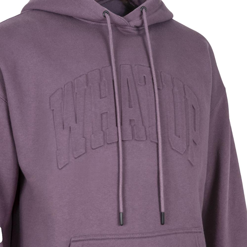 Poleron Hoodie Oversize Logo Embossed Purple