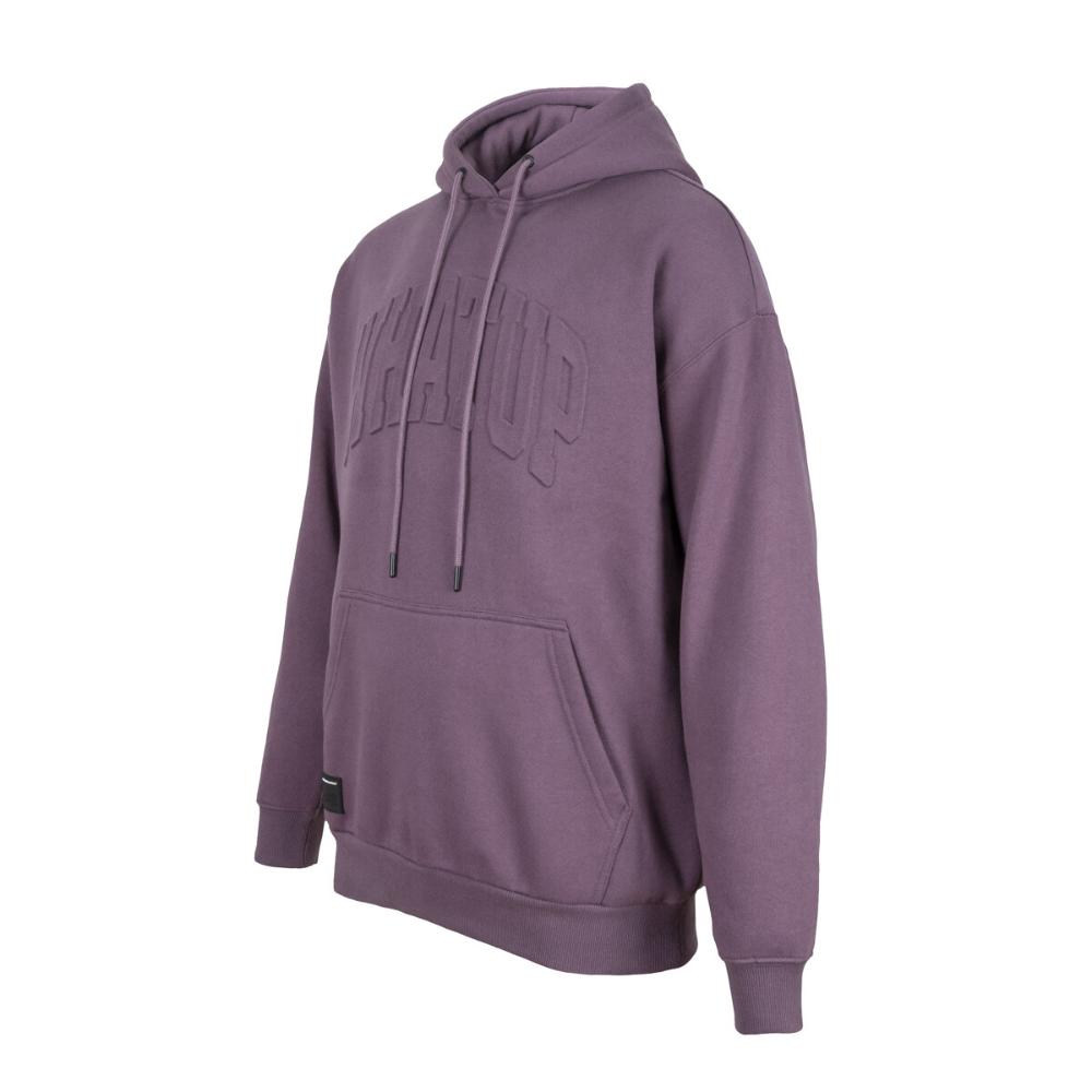 Poleron Hoodie Oversize Logo Embossed Purple