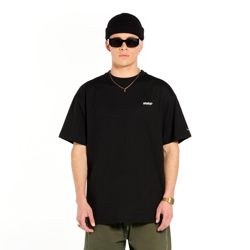 Polera Whatup Hombre Logo Negro