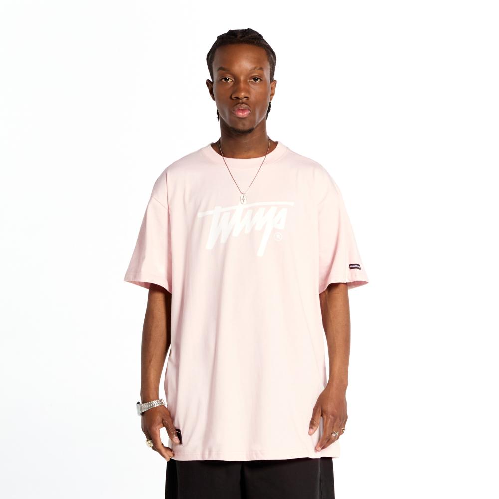 Polera Whatup Hombre Basic Logo Rosado