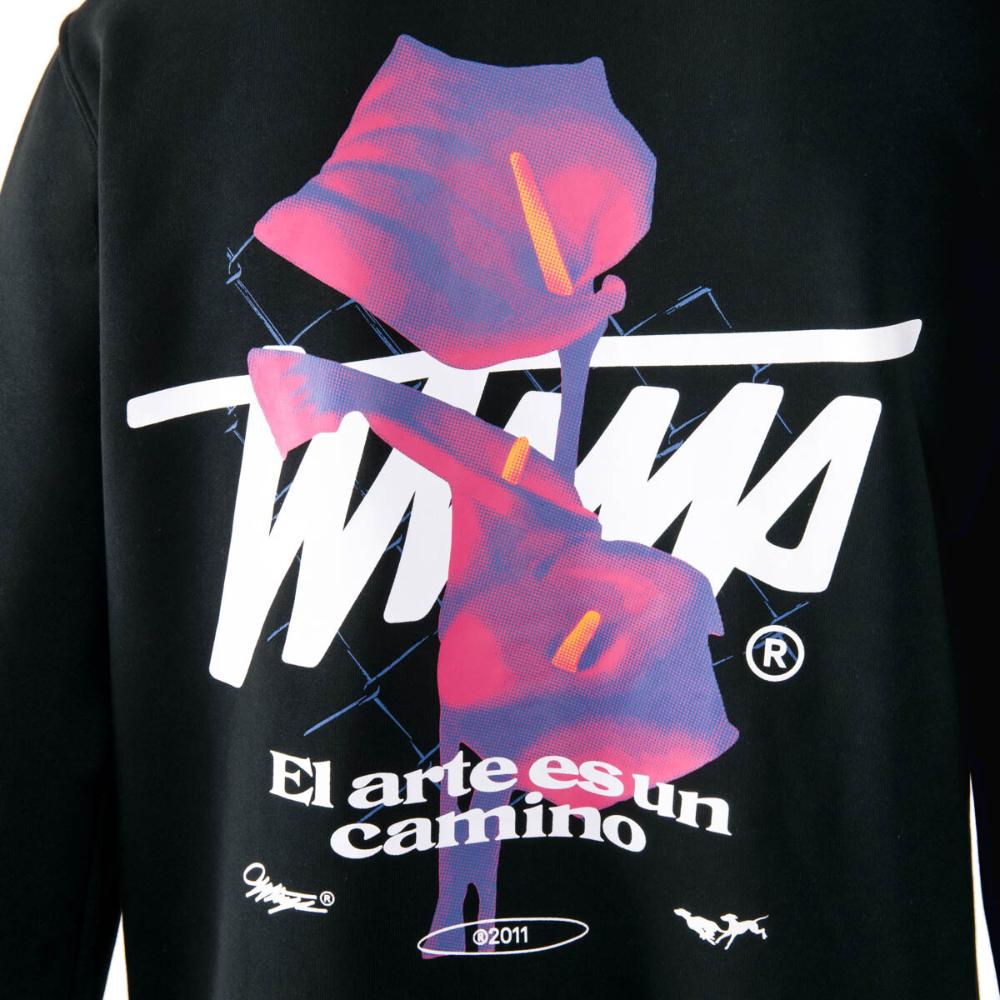 Poleron Whatup Hombre con estampado espalda Negro